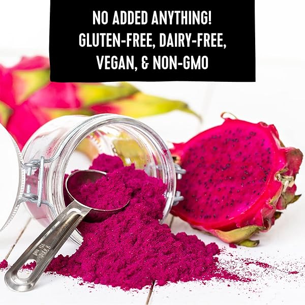 PITAYA FOODS – ORGANIC DRAGON FRUIT POWDER, FREEZE DRIED FRUIT POWDER, SUPER-FRUIT (4 OZ)