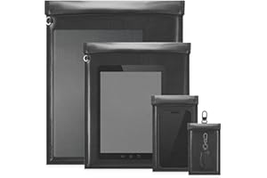 Quctak Multi-sizes 4 Pack Faraday Bags, Faraday Bags for Phones, Faraday Cage for Laptops & Tablets & Radio & Car Keys, Waterproof & Water Resistant Faraday Pouch, Anti-Theft RFID Bag (4 sizes)