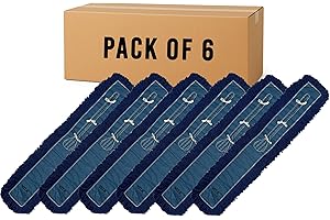 DIRECT MOP SALES, INC. Heavy-Duty Industrial Closed-Loop Dust Mops - 6 Pack (Blue) - 48 Inch