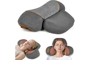 WALFITE 3-in-1 Rechargeable Neck Massager Pillow with Heating & Traction - Deep Tissue Pain Relief, Shoulder & Necks Hump Corrector for Women,Gift for Women/Men