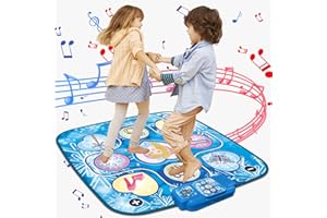 BAIAI Dance Mat Toys, Touch Play Electronic Dance Pad with LED Lights Adjustable Volume Built-in Music 5 Challenge Levels Toys for 3 4 5 6 7 8 9+ Year Old Boys Girls Birthday Gifts Easter Gifts