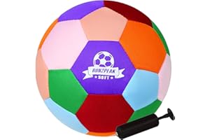 RUN2PEAK Super Light Soft Soccer Ball - Size 3 Safe and Quiet Indoor Soccer Balls for Boys Girls Age 3-8 Kids Toddlers Fun Gift for Inside House Yard Training Playing with Pump