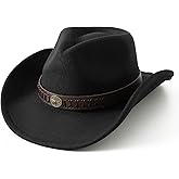 Jastore Kids Boys Western Cowboy Hat for Toddler Girls Felt Fedora Cowgirl Cowboy Hat with Belt Buckle