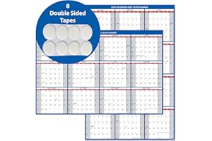DVN LEARNING 2025 Wall Calendar with Double Sided Tape for Wall hanging, Large Wet & Dry Erase Laminated, Size 12" x 18", 12 Month Annual Yearly Wall Planner, Reversible, Horizontal/Vertical