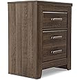 Signature Design by Ashley Juararo Rustic 2 Drawer Nightstand, 29.21" Tall, Dark Brown