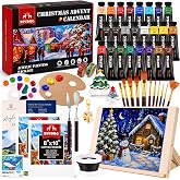 DIYDEC Advent Calendar 2026 Christmas Acrylic painting set for Beginners | 24 Days Countdown Calendar with Tabletop Easel Xmas Art Painting Supplies for Adults, Students, Hobbyists, Beginners