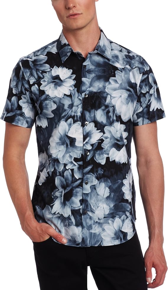 calvin klein men's short sleeve dress shirts