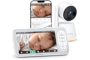 Dr.Care LumiView Plus Smart WiFi Baby Monitor - 5.5" 1080P Split Screen & 2K Camera, Privacy Mode, Cry & Motion Alerts, 5000mAh Removable Battery, RGB Night Light, HD Night Vision, App Control, 1279ft