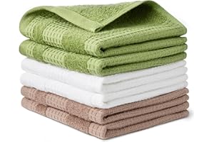 �鶹�� Basics Organic Cotton Waffle Kitchen Dish Cloths - Ultra Absorbent, Quick Drying, Lint-Free, 12 x 12 inches, 6-Pack (2