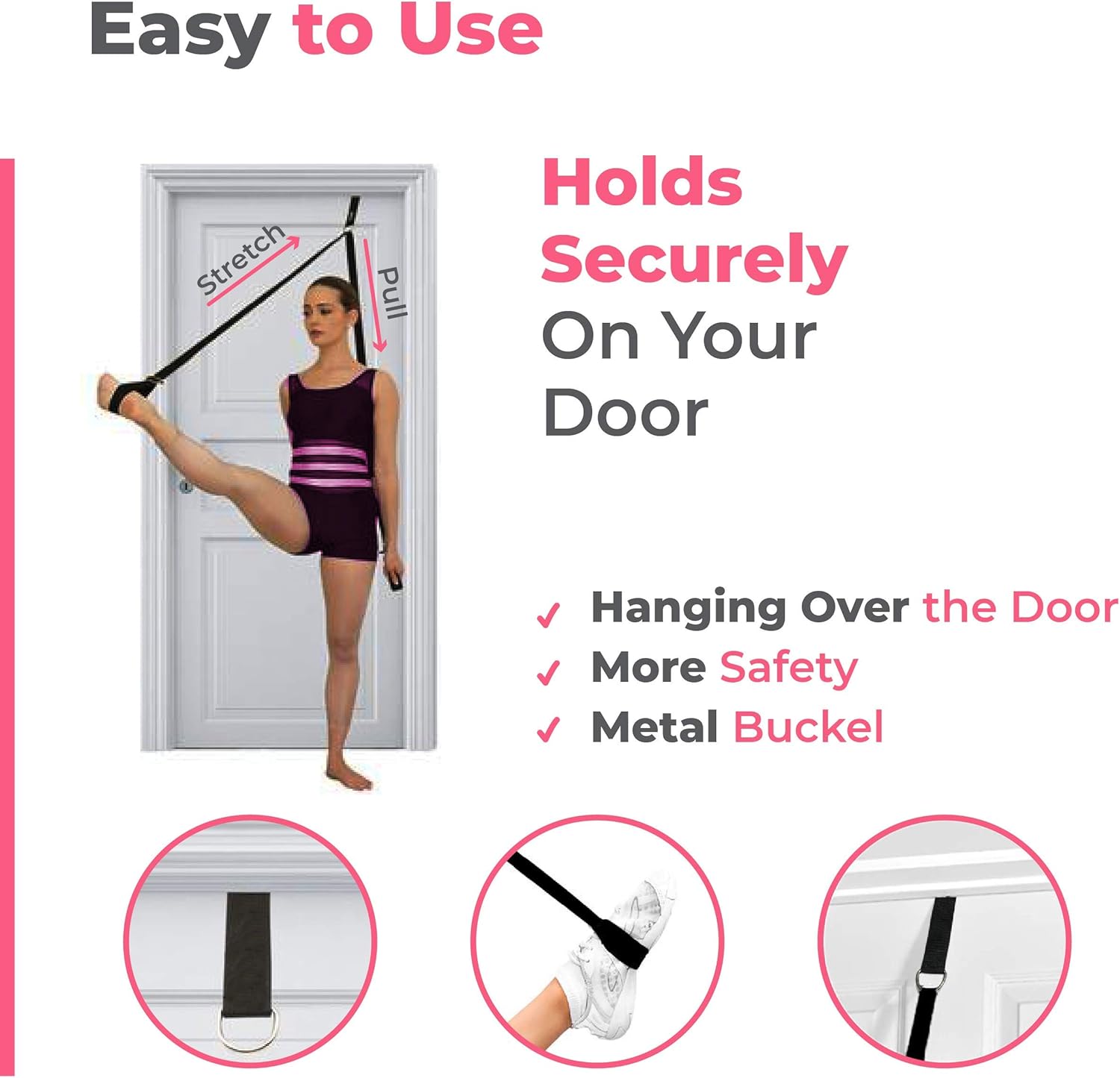 Leg Stretcher Strap – Adjustable Ballet Stretch Strap with Door Anchor to Improve Flexibility, Easy to Install Split Trainer Stretching Equipment for Ballet, Dance, Yoga, Gymnastics or Cheer : Sports & Outdoors