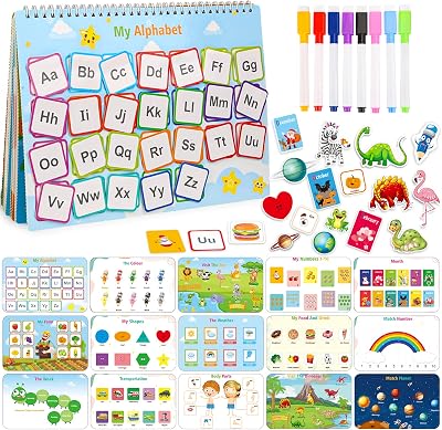 DINORUN Montessori Busy Book for Toddlers 30 Themes Learning Toy 3 4 5