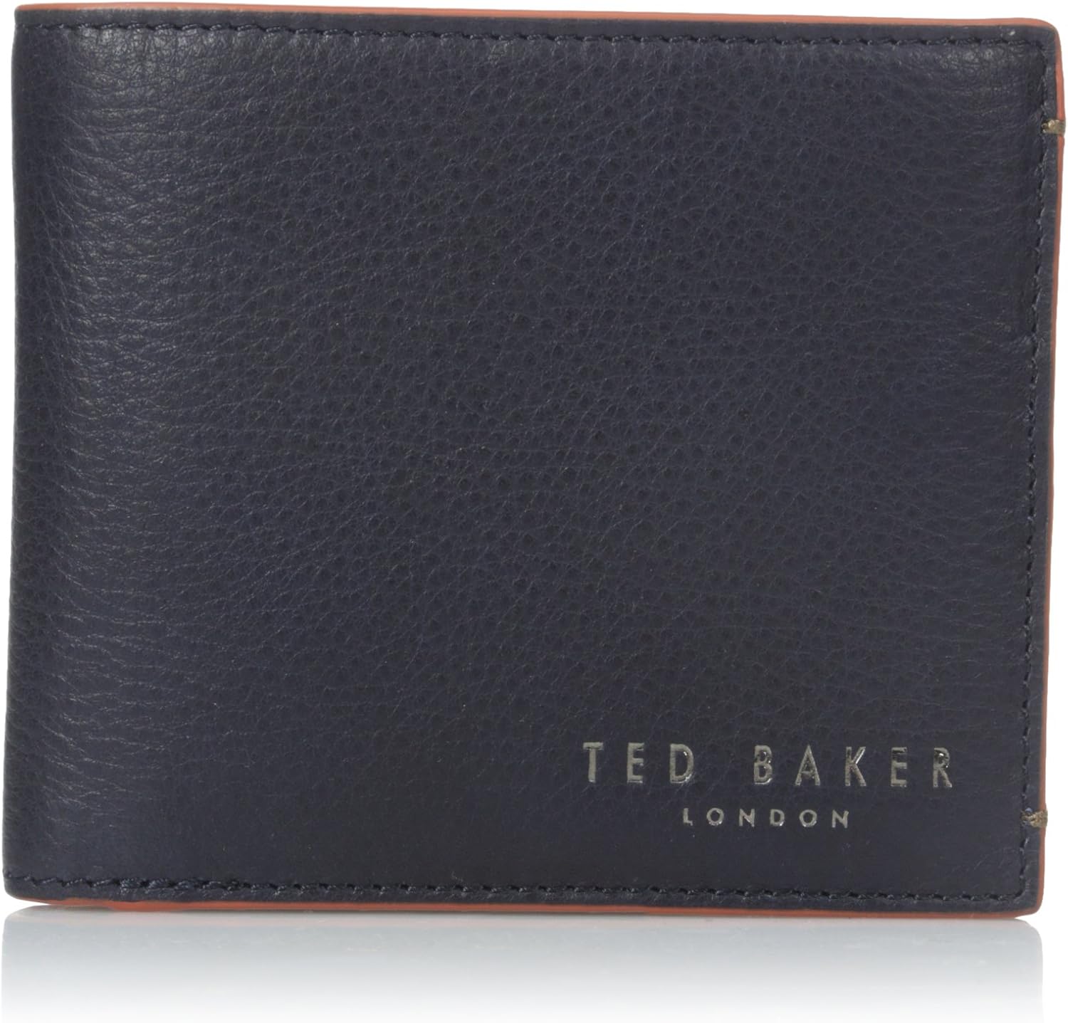 Ted Baker Men's Contrast Edge Bifold Wallet, Navy, One Size at Amazon