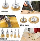 DazSpirit 9-Piece Wire Brush Set for Drills 1/4 Inch Shank Brass Coated Cup view 5