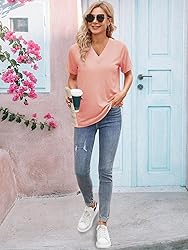 EyMuse T Shirts Short Sleeve V Neck Tees Womens