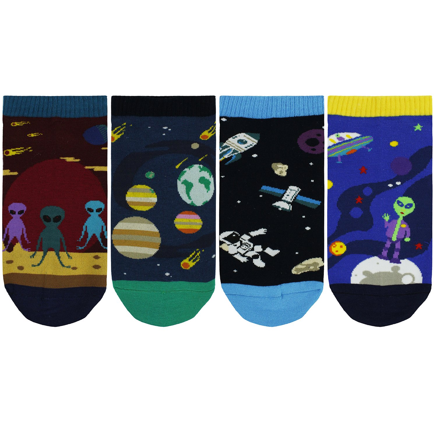 Happypop Mens Funny Ankle Socks Novelty Crazy Cotton Socks Cool Space Socks for Men