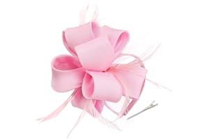 Myjoyday Women's Fascinators Hat for Tea Party Church Cocktail, Feathers Veil Headband with Hair Clip