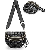 Puffer Crossbody Bum Bags for Women Puffy Checkered Purse Quilted Fanny Pack