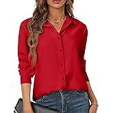 hearain Women's Button Down Shirts Long Sleeve Basic Classic Soft Shirt Collared Fashion Dressy Casual Blouses