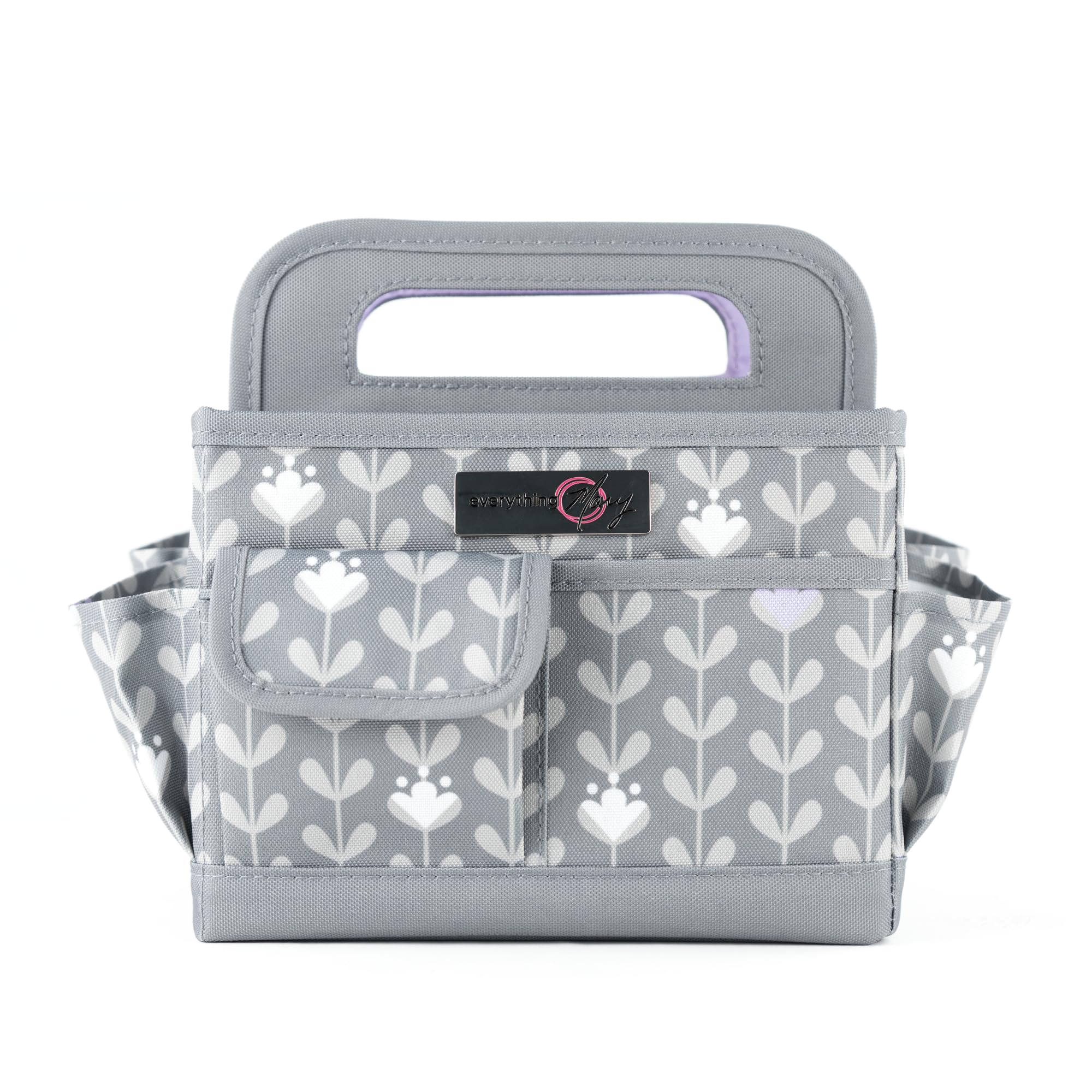 Everything Mary Collapsible Desktop Craft Organiser, Grey & White Leaf for Sewing, Scrapbooking, Paper Craft, and Art - EVM12831-1 — image 1
