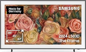 Samsung QLED 4K Fernseher The Frame 50 Zoll, Samsung TV mit mattem Display und austauschbarem Rahmen, Art Mode, Smart TV, GQ50LS03DAUXZG, Deutsches Modell [2024]