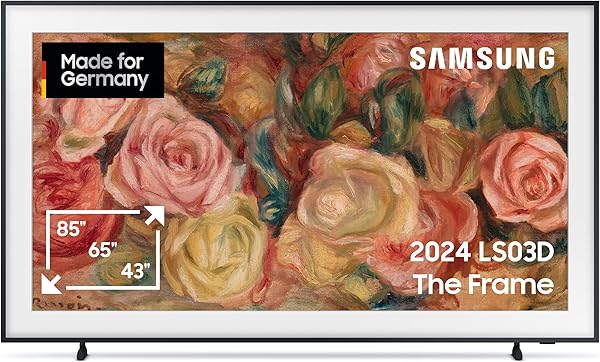 Samsung QLED 4K Fernseher The Frame 50 Zoll, Samsung TV mit mattem Display und austauschbarem Rahmen, Art Mode, Smart TV, GQ50LS03DAUXZG, Deutsches Modell [2024]