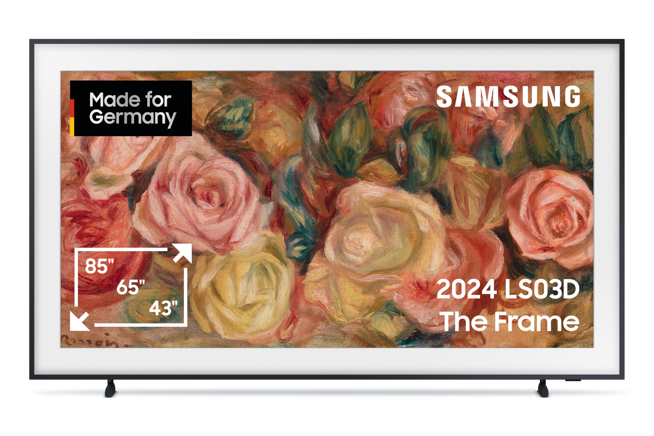 Samsung QLED 4K Fernseher The Frame 65 Zoll, Samsung TV mit mattem Display und austauschbarem Rahmen, Art Mode, Smart TV, GQ65LS03DAUXZG, Deutsches Modell [2024]