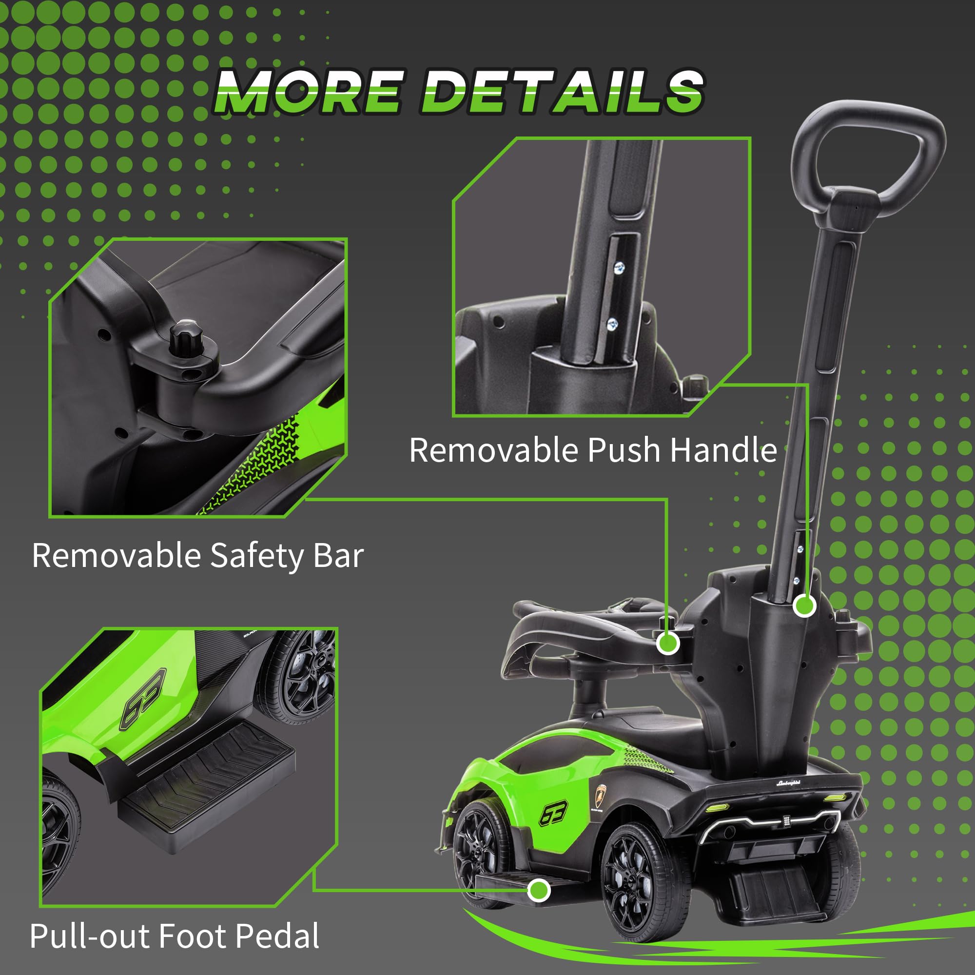 Aosom Lamborghini Push Car Outdoors