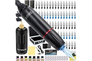 Romlon Tattoo Kit Wireless - Tattoo Machine Kit Professional Complete Rotary Tattoo Machine Wireless Power Supply 40Pcs Tattoo Cartridge Needles Tattoo Accessories for Beginners Tattoo Artist