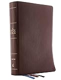 The NIV, Open Bible, Genuine Leather, Brown, Red