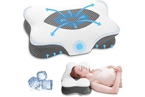 Anvo Neck Pillow for Pain Relief Sleeping - Cervical Pillows for Neck Pain Relief - Memory Foam Pillow for Neck and Shoulder Pain - Ergonomic Pillow for Side Back Stomach Sleeper - Grey, Soft