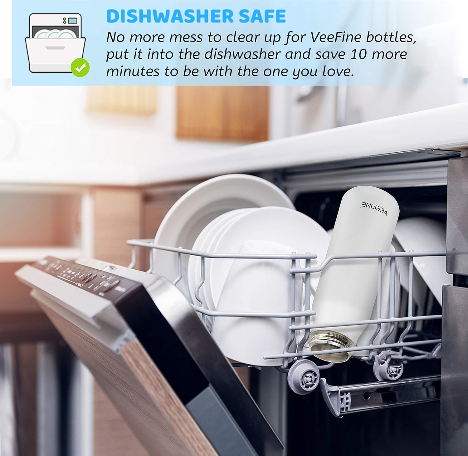 VEEFINE Water Bottle Vacuum Insulated Stainless Steel Water Bottles Keep Cold Hot Leak Proof Thermos Wide Mouth Lid BPA Free Powder Coating Sweat Free for Camping Hiking Yoga and Gym, 20/32/40oz : Home Improvement