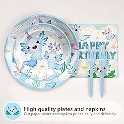 Grencian 96 Pcs Axolotl Birthday Party Supplies