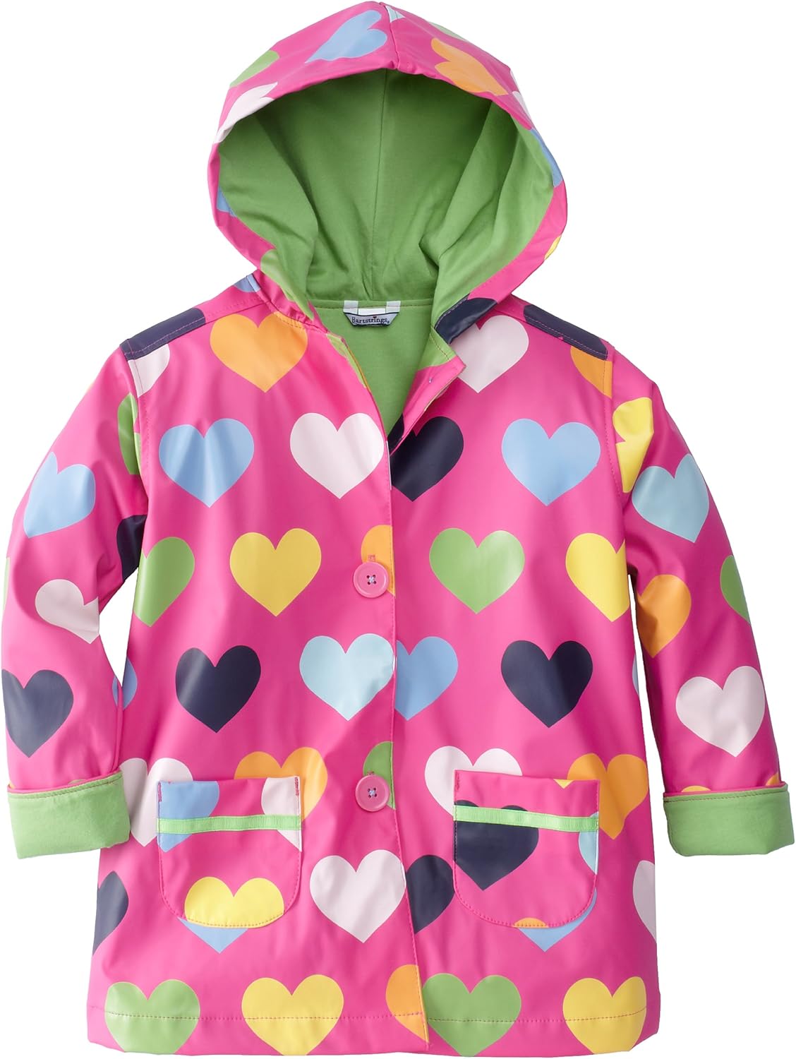 Hartstrings Little Girls' Heart Pattern Hooded Raincoat
