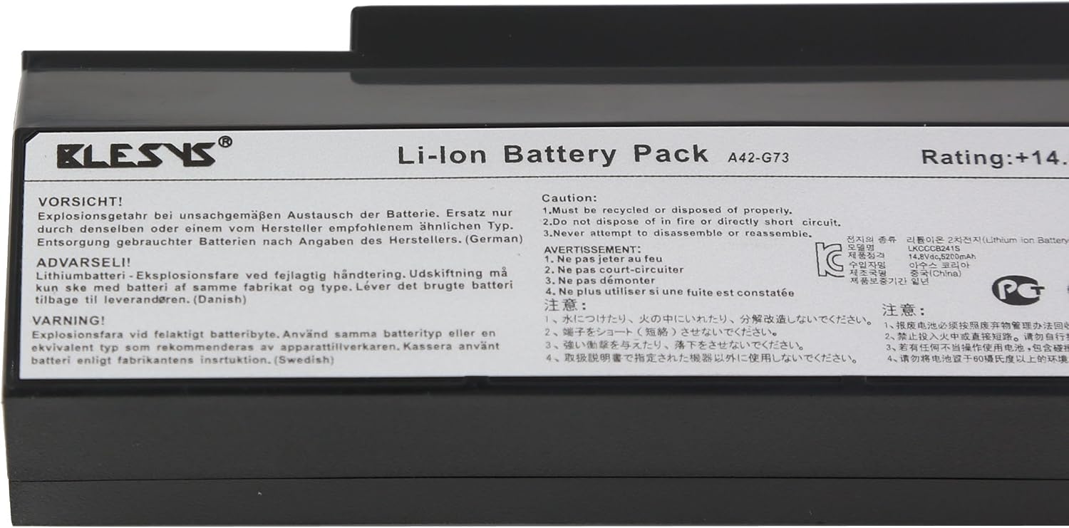 BLESYS 14.8V 8-Cell A42-G73 Battery for ASUS G73 G73G G73Gw G73J G73Jq G73Jh G73Jw G73Jx G73S G73Sv G73Sw G73Sx Series Laptop 4400mAh - Image 3