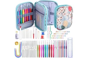 Mayboos 96 Pack Crochet Hooks Set, Ergonomic Crochet Hooks Weave Yarn Kits with Storage Case and Crochet Needle Accessories, Crochet Needles Kit for Beginners and Experienced Crochet Hook