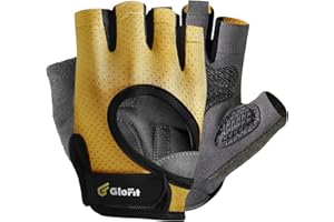 Glofit Workout Gloves for Women and Men, Weight Lifting Gloves Anti-Slip Padded Palm, Light Weight Fingerless Powerlifting Fingerless Gym Gloves for Exercise, Fitness, Training, Cycling
