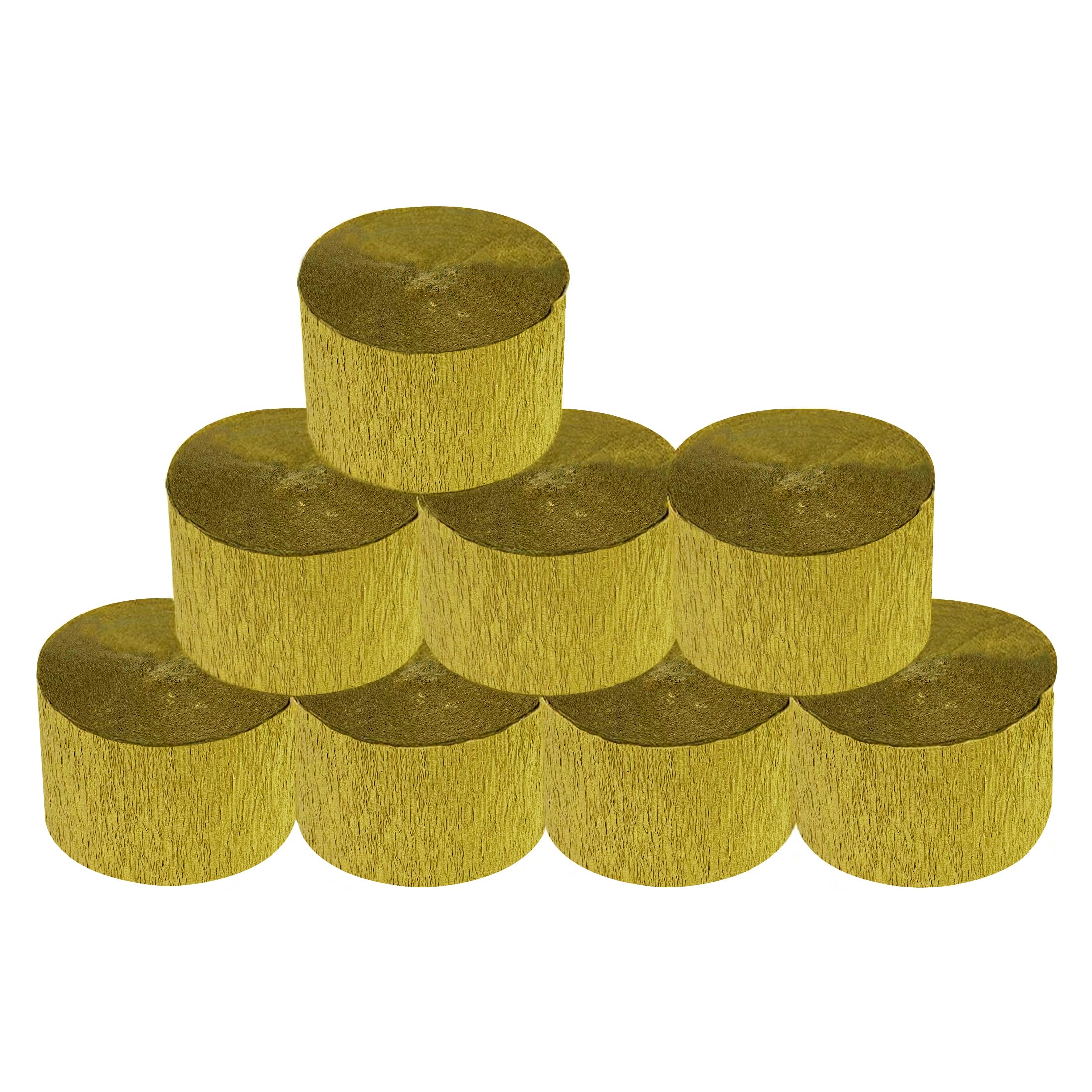 8 Rolls Gold Crepe Paper Streamers, Wedding Birthday Baby Shower Party Decoration, Rainbow DIY Supplies, Living Room Bedroom Decor