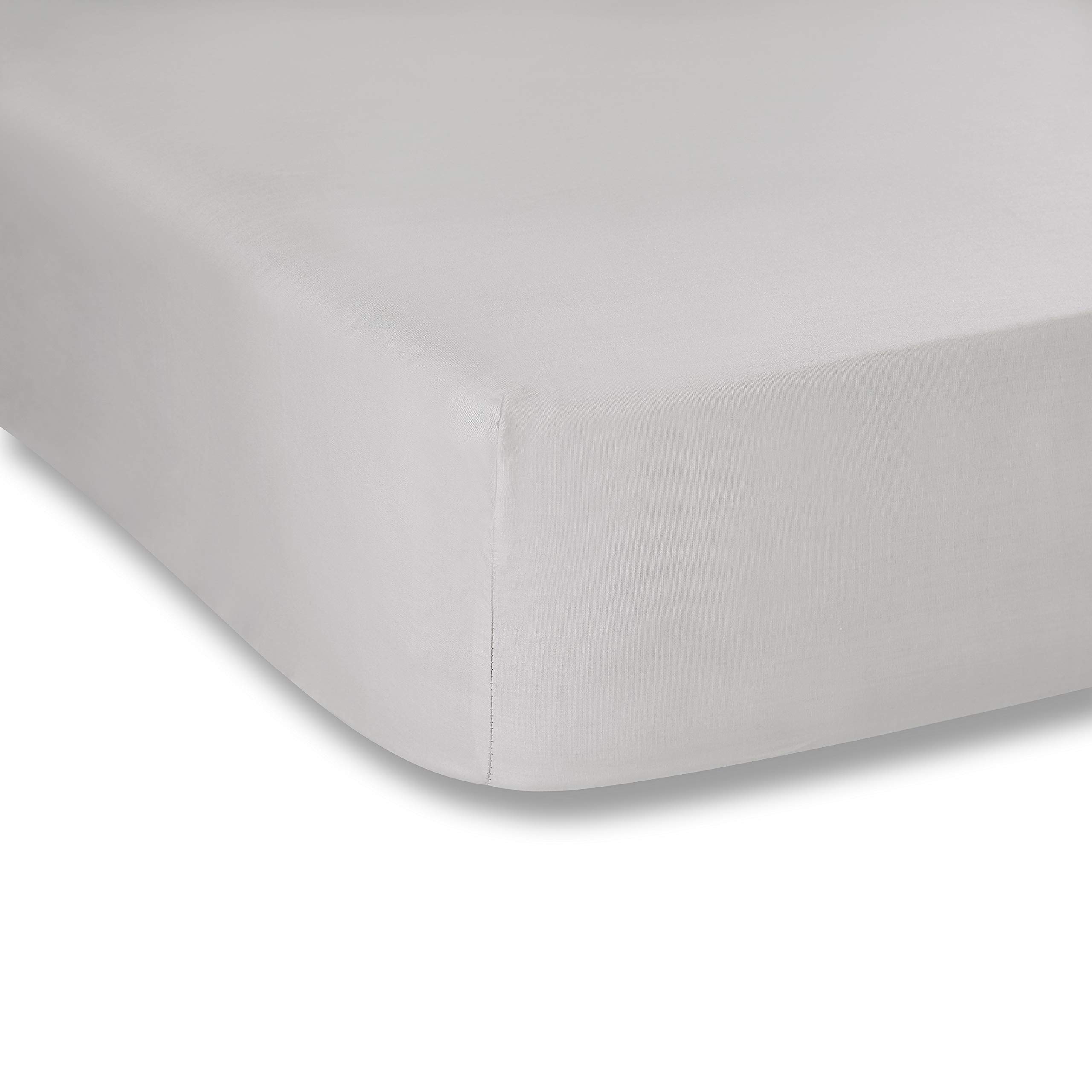 Plain Dyed Silver Fitted Sheet 105x200 cm 100% Cotton Percale