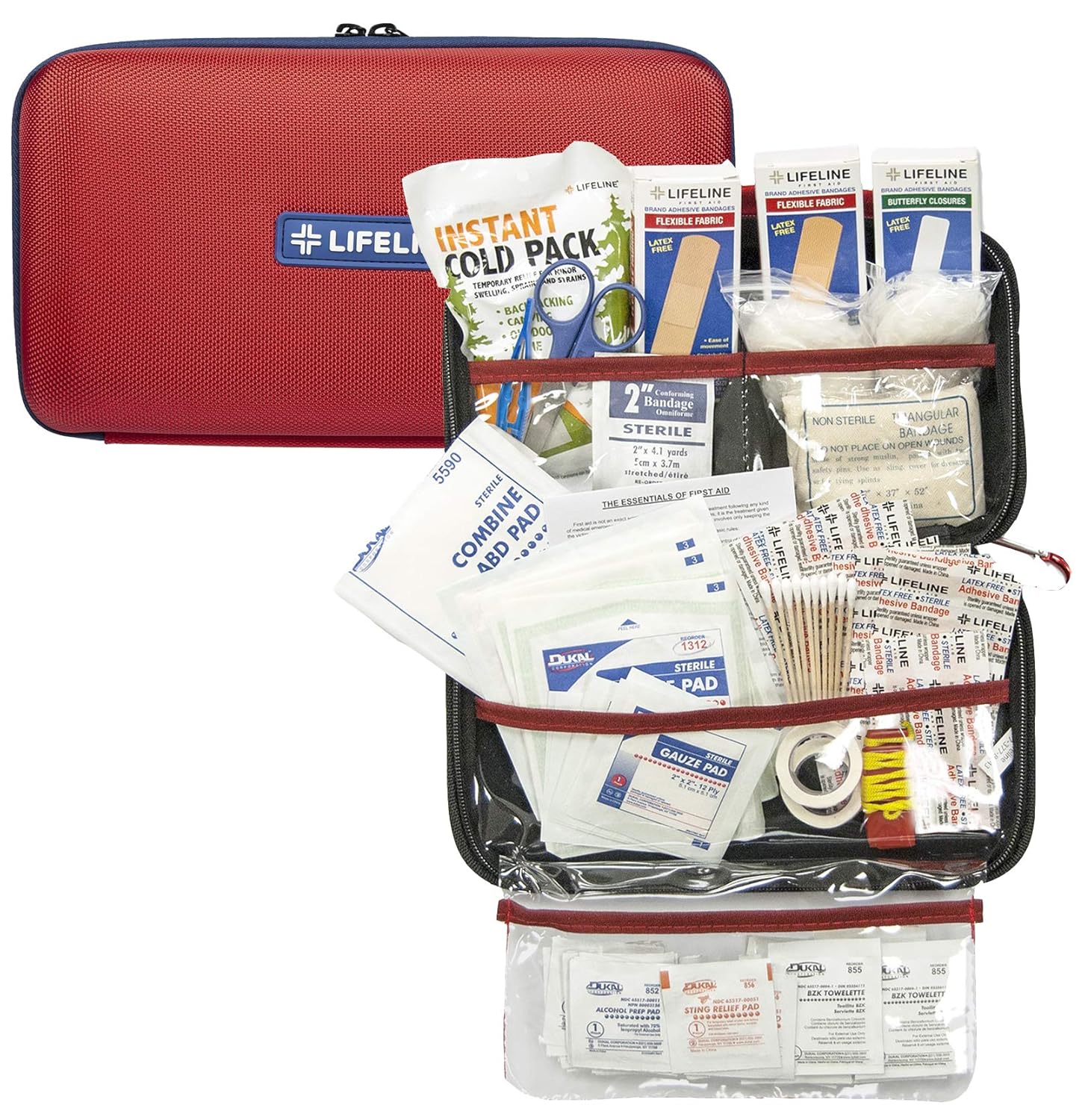 Lifeline 121 Piece First Aid Emergency Kit - Small and Compact Size - Ideal for camping, sporting events, hiking, cycling, car as well as home, school and office : Camping First Aid Kits : Industrial & Scientific