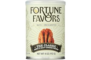 Fortune Favors Candied Pecans, Sweet and Salty Snack, Hand Crafted in Small Batches, USA-Grown (4oz, Classic)