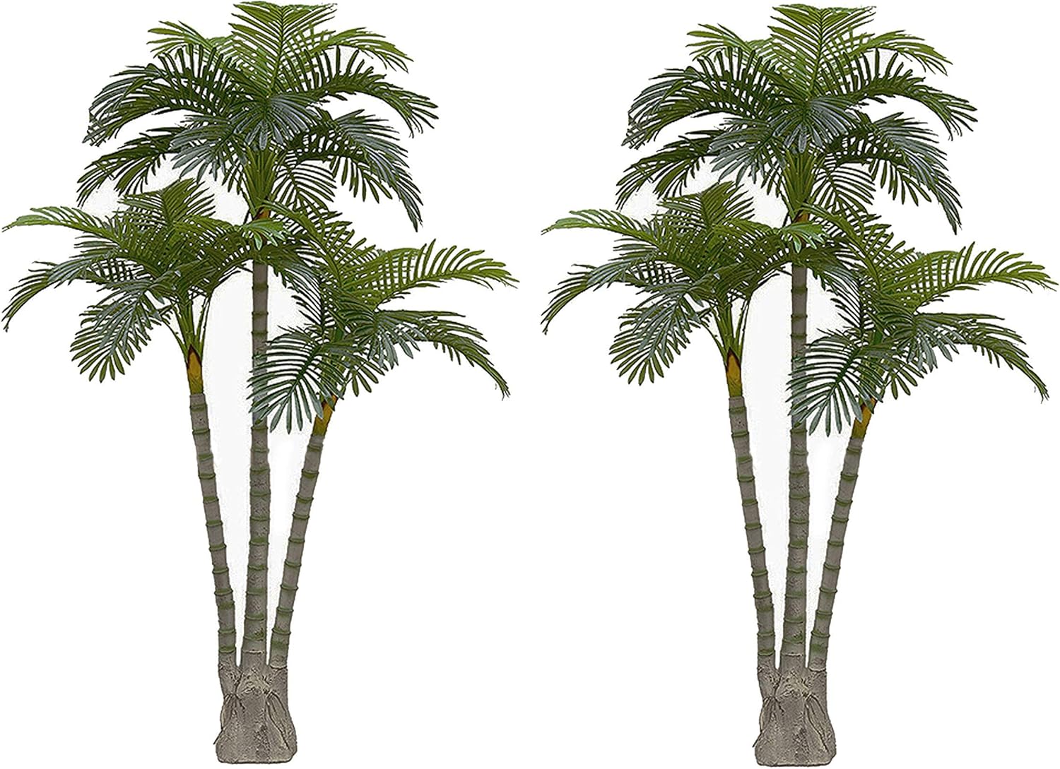 AMERIQUE Pair 6.3 Feet Standable Triple Trunk Artificial Palm Tree, Real