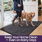 DEXI Dirt Trapper Door Mat Indoor 90x150 cm Black Grey Non-Slip Washable view 3
