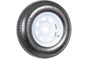 eCustomrim Trailer Tire Rim ST205/75D14 2057514 F78-14 14 in. Load Range C 5 Lug White Spoke Wheel - 2 Year Warranty w/Free Roadside