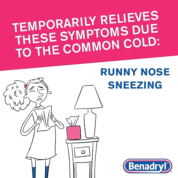 BENADRYL ULTRATABS ALLERGY RELIEF MEDICINE, 25 MG DIPHENHYDRAMINE HCL ANTIHISTAMINE TABLETS FOR RELIEF OF COLD & ALLERGY SYMPTOMS LIKE SNEEZING, RUNNY NOSE, & ITCHY EYES & THROAT, 48 CT
