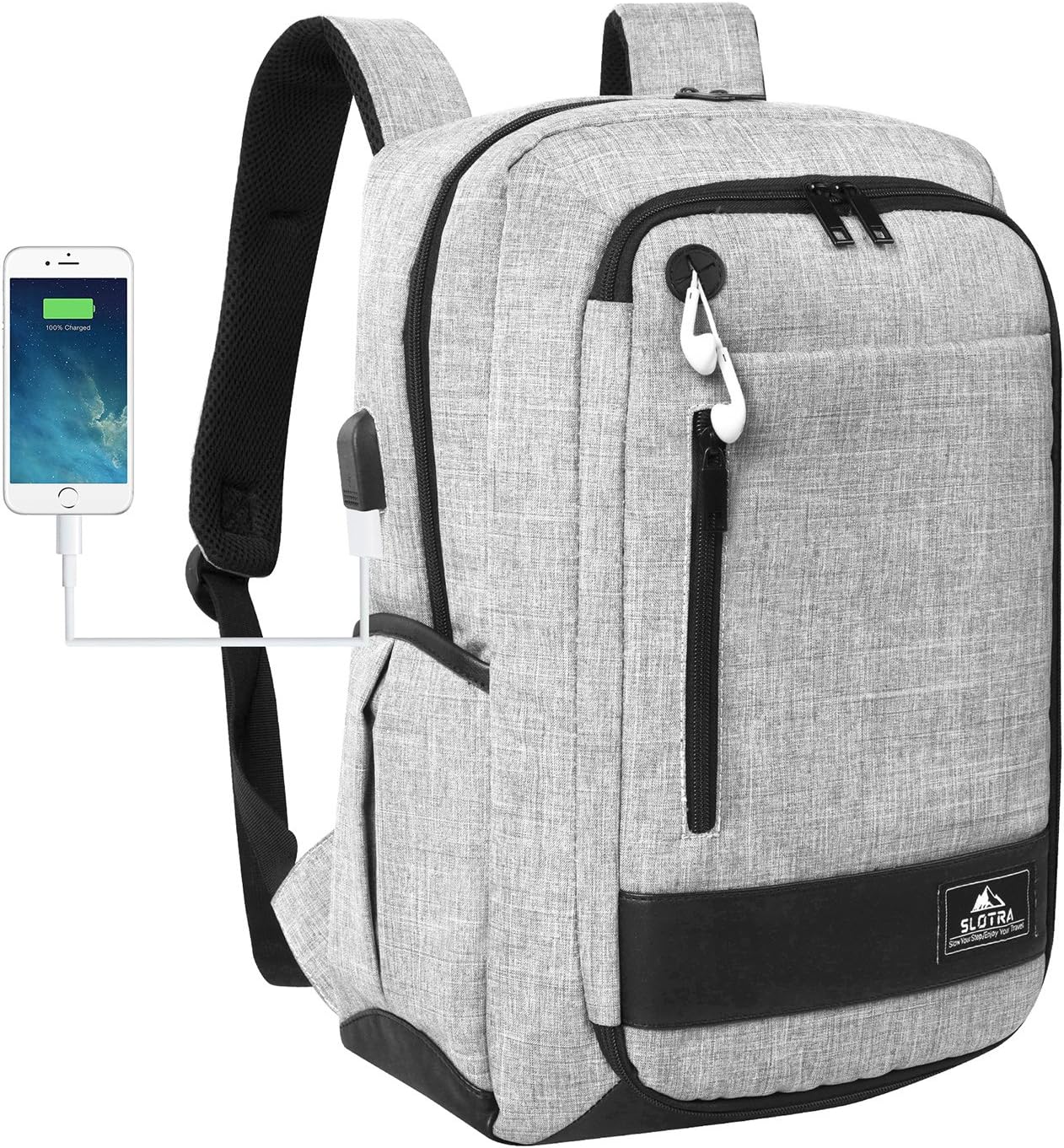 SLOTRA Laptop Backpack 14 15 Inch School Backpack with USB Charging