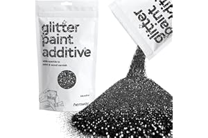 Hemway Glitter Paint Additive Crystals for Acrylic Emulsion Paint, Interior & Exterior Walls, Wood, Varnish, Matt, Gloss, Furniture 100g / 3.5oz - Microfine (1/256" 0.004" 0.1mm) - Black