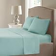 Comfort Spaces Coolmax Spannbetttuch-Set - Feuchtigkeitsableitend, Super Weich, 4-teilig In Blau, Für Warmes Wetter