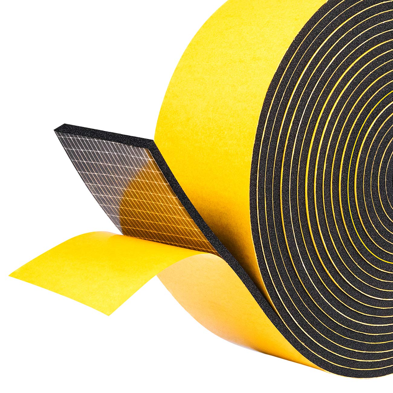 fowong Self-Adhesive Foam Tape 5M Long X 50 mm Wide x 3 mm Thick High Density Neoprene,Anti-Vibration,Anti-Collision Weather Stripping Gasket Seal SoundProof for Window Door