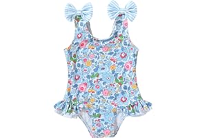 YOUNGER TREE Toddler Swimsuit Girl Color Block Stripe One-Piece Swimwear Baby Girl Bathing Suits