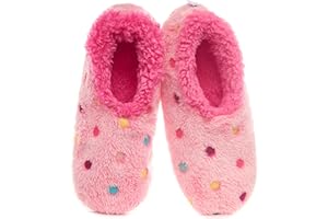 Snoozies Slippers for Women | Lotsa Dots Colorful Cozy Sherpa Slipper Socks | Womens House Slippers | Cozy Slippers for Women | Colorful Womens Fuzzy Slippers